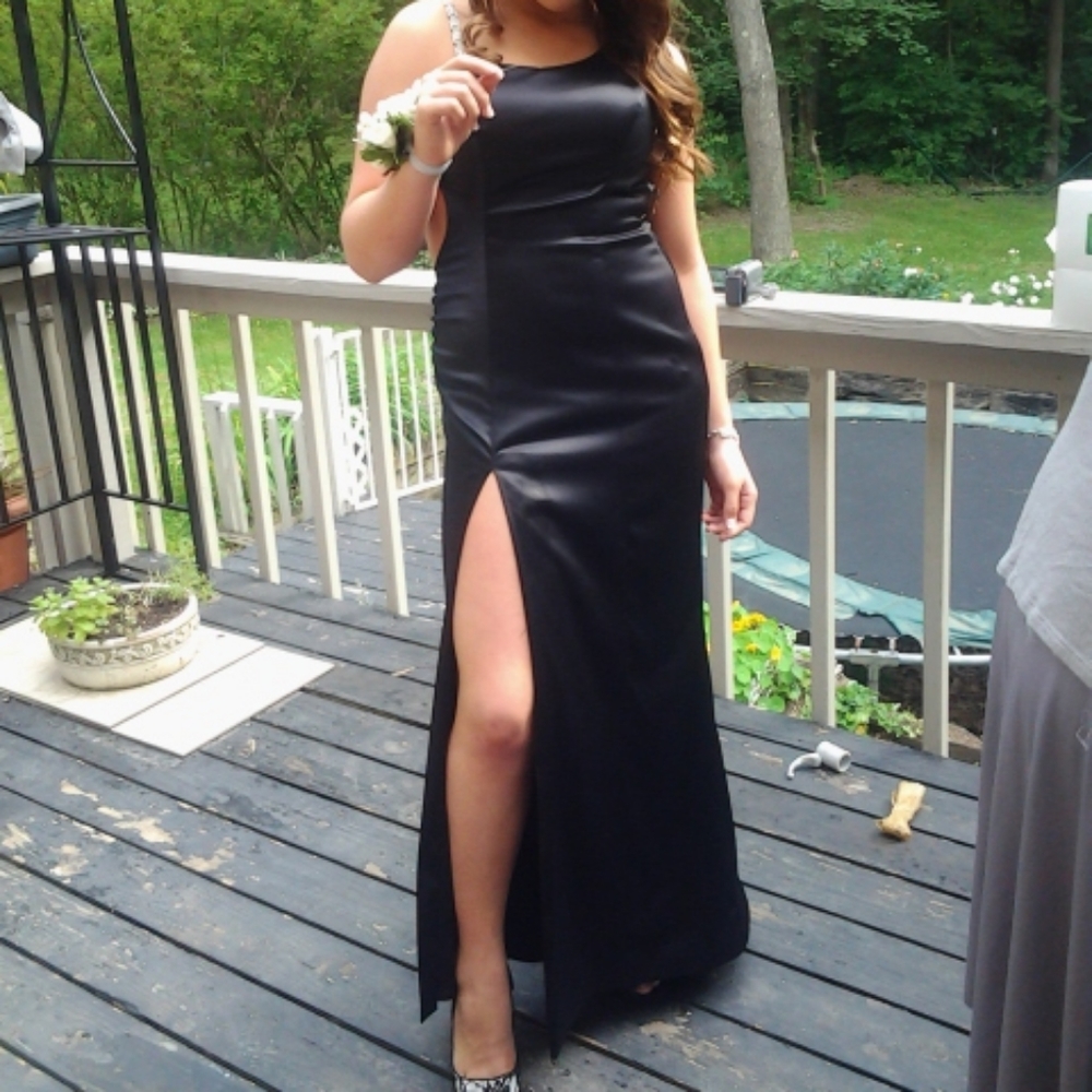 Silk cut out prom dress